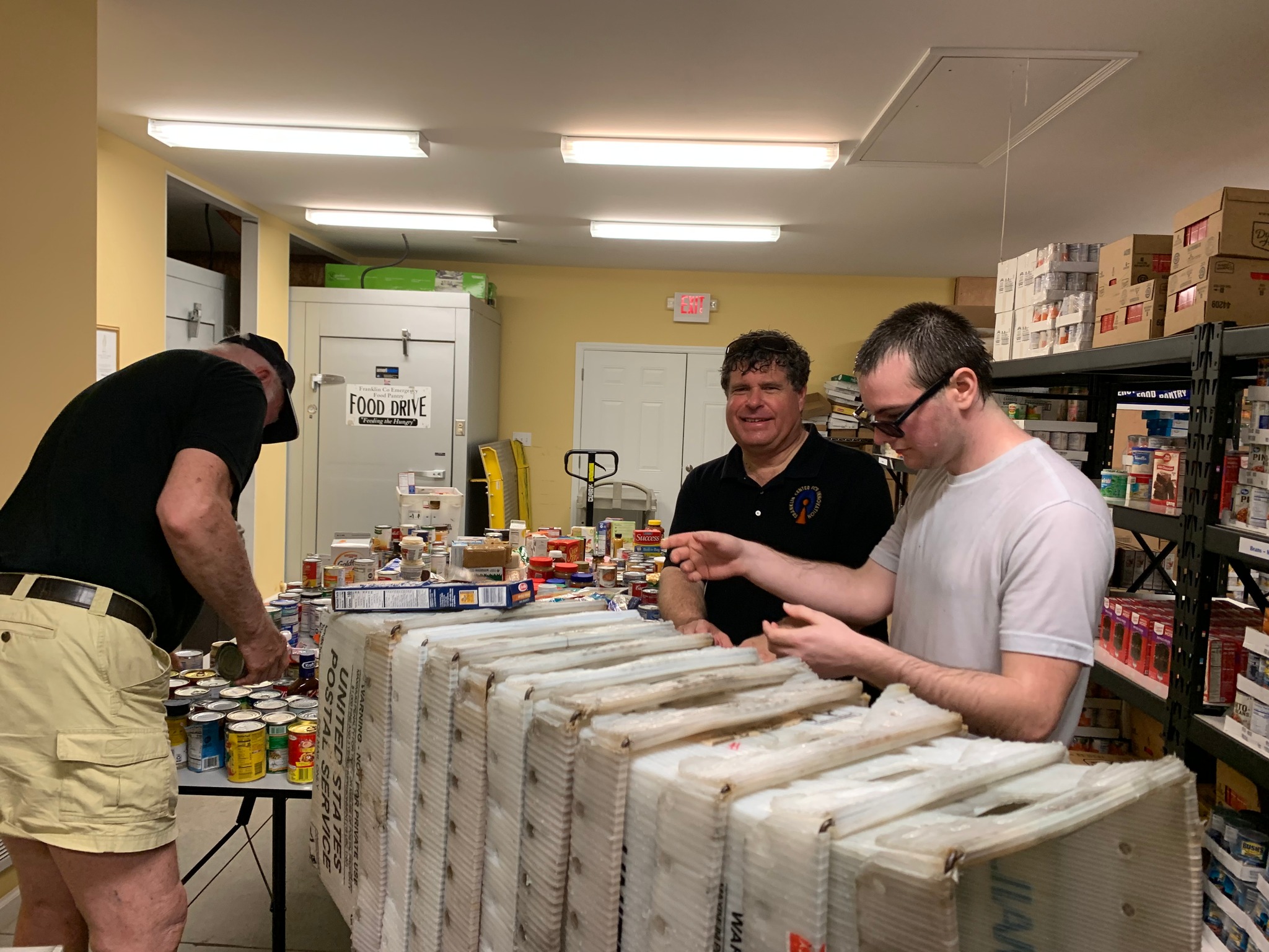 Volunteers preparing food at the Frankfort Food Pantry
